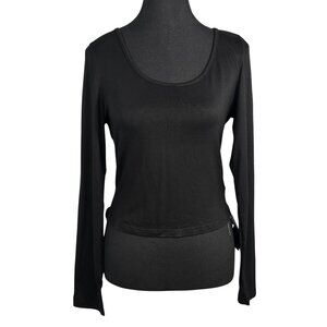 NWT | Ficerd | Onyx Black | Long Sleeve Scoop Neck Top | X-Large